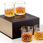 KANARS Whiskey Glasses Set of 4, 10 Oz Old Fashioned Bourbon Glass for Men Dad, Rocks Barware Lowball Tumblers for Scotch, Malt, Vodka, Cocktail and Irish Whisky Drinking