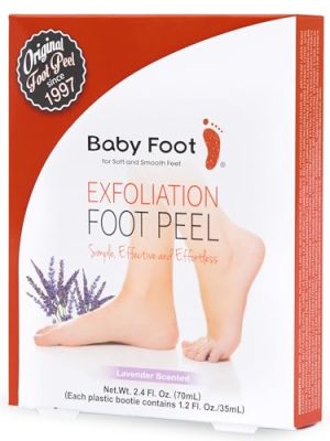 Baby Foot Original Exfoliation Foot Peel - Callus Remover for Rough Cracked, Dry Feet, Dead Skin Removal - Foot Peeling Mask for Baby Soft Feet - Spa Experience at Home & Gift Ideas - Lavender Scented