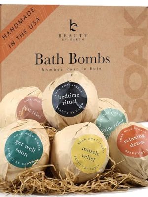Bath Bombs Gift Set, USA Made with Organic & Natural Ingredients, Relaxing Spa Gifts for Women & Men