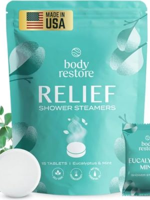 Body Restore Shower Steamers Aromatherapy 15 Pack - Fathers Day Unique Gifts for Dad, Grandpa, Birthday Gift for Mom, Daughter, Son, Best Friend, Travel Essentials, Self Care - Eucalyptus