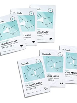 Bushbalm Hydrogel Vajacial Mask - Hydrating Mask with Hyaluronic Acid and Aloe Vera to Cool and Soothe Skin Post-Hair Removal, 3 Full Masks Set
