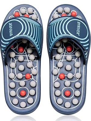 BYRIVER Acupressure Foot Massage Slippers Shoes Sandals, Reflexology Massager Tools, Relieve Back Tension Pressure Arthritis Pain, Present Gifts for Dad Mom(05L)