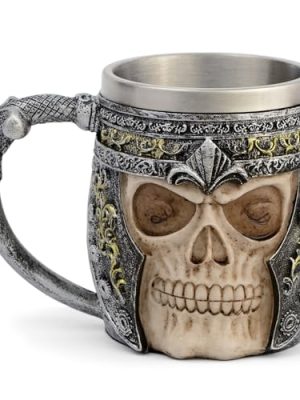 CHICVITA Viking Stainless Steel Skull Coffee Mug Viking Skull Beer Mugs Gift for Men Father's Day Gifts