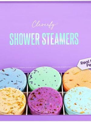 Cleverfy Shower Steamers Aromatherapy for Women and Men – Self-Care Shower Bombs for Stress Relief and Relaxation – 6 Tablets