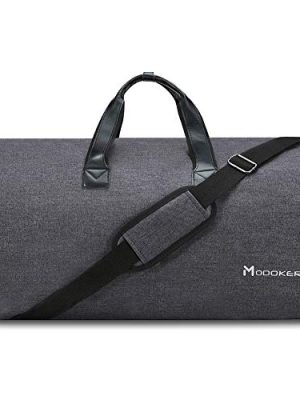 Convertible Garment Bag with Shoulder Strap, Modoker Carry on Garment Duffel Bag for Men Women - 2 in 1 Hanging Suitcase Suit Travel Bags (Black)
