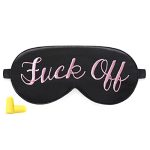 Coucoland 100% Mulberry Silk Funny Sleeping Eye Mask Cover Blindfold for Sleep Adjustable Head Straps with Two Ear Plugs
