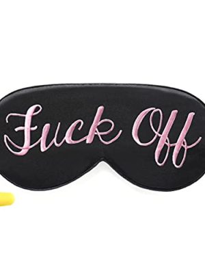 Coucoland 100% Mulberry Silk Funny Sleeping Eye Mask Cover Blindfold for Sleep Adjustable Head Straps with Two Ear Plugs