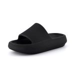 CUSHIONAIRE Feather Slides – Comfortable Cloud Cushion House Slippers for Women, Indoor Outdoor EVA Foam Foot Spa Shower Shoes, Non-Slip Arch Support