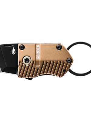 Gerber Gear Key Note EDC Pocket Knife Keychain, 1" Plain Edge Mini Pocket Knife - Coyote Brown
