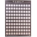 Gift Republic 100 Movies Scratch Off Poster Top Films Bucket List Poster Cinema Best Movie Wall Art Movie Lovers Birthday Christmas Gift Premium Boxed