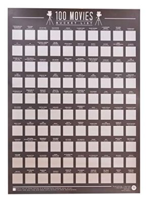 Gift Republic 100 Movies Scratch Off Poster Top Films Bucket List Poster Cinema Best Movie Wall Art Movie Lovers Birthday Christmas Gift Premium Boxed
