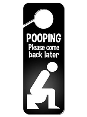 GRAPHICS & MORE Pooping Please Come Back Later Plastic Door Knob Hanger Sign