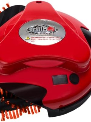 Grillbot Automatic Grill Cleaning Robot with Nylon Brushes, BBQ Grill Cleaner, Grill Brush, Grill Scraper, BBQ Accessories (Red Grillbot)