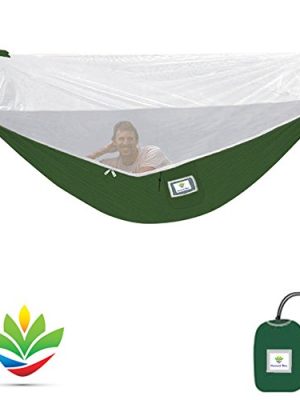 Hammock Bliss Mosquito Free Hammock Bliss – Camping Hammock with Bug Screen Mossy Netting Canopy - Integrated Suspension 100' / 250 cm Rope Per Side - Make Hammock Camping A Bug Free Experience
