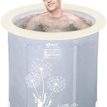 Hyun times Portable Foldable Bathtub, Plastic Free Standing Bathing Tub - Ideal for Small Shower Stall, Bathroom Spa, Easy to Install (Size : 29.6 inch)