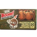 Jealous Devil Boom! Firestarters 8 Pack, 100% Natural Made from Coconut Fiber, No Smoke and Odorless, Waterproof, 20-Minute Long Burn for BBQ Lump Charcoal, Briquettes, Fireplace, Camping and More