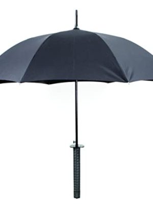 Kikkerland Samurai Novelty Umbrella Katana Master Sword Hilt Handle Folding Umbrella Anime Portable Travel Japanese Ninja Compact