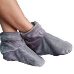 Mars Wellness Heated Microwavable Booties - Microwavable Socks Heated Booties for Women and Men - Herbal Hot/Cold Deep Slippers Women (Charcoal)