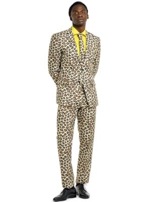 OppoSuits Men's The Jag Party Costume Suit, Brown, 44