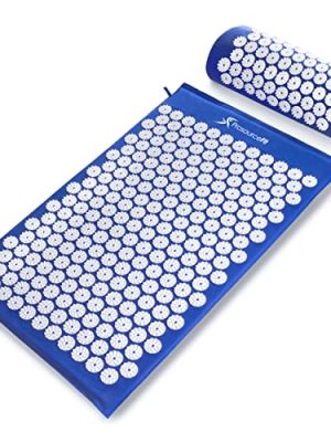 ProsourceFit Acupressure Mat and Pillow Set for Back/Neck Pain Relief and Muscle Relaxation, Blue