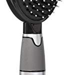 Qwik-Clean Brush - Easy Clean Retractable Bristles and Detangling Oval Brush for Curly, Straight and Thick Hair - Wet and Dry Hair - Black