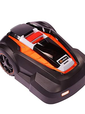 Robot Lawn Mower, Updated 2024 Programming, Self Installation Kit Included, Mows Up to 1/4 Acre, 50% Slope, Low Noise (65dBA) and Rain Sensor