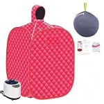 SEAAN Portable Steam Sauna, 2-Person Sauna Tent Steamer 2.6L Sauna Full Body Home Spa with Folding Chair & Remote Control
