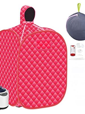 SEAAN Portable Steam Sauna, 2-Person Sauna Tent Steamer 2.6L Sauna Full Body Home Spa with Folding Chair & Remote Control