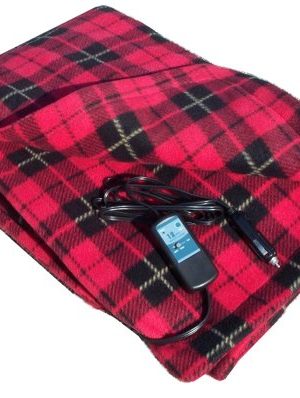 Trillium Worldwide TWI-2001 Heated Fleece Travel Electric Blanket - 12 Volt - Red Plaid