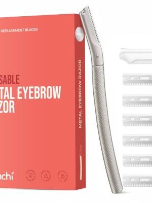 ZOMCHI Eyebrow Razor, Face Razors for Women&Men, Eyebrow Trimmer Shaper with Precision Cover,Facial Shaver with 6 Blades (Silver)